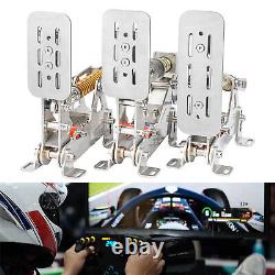 3PCS USB Sim Racing Pedals for PC Games with Circuit Box Silver