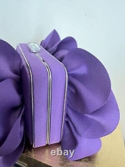 NWOT Sondra Roberts Rose Satin Pedal Box Clutch Handbag Purse Purple