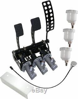 Universal Floor Mount Cockpit Fit Hyd Clutch Race Pedal Box Silver Kit OBPVIC14