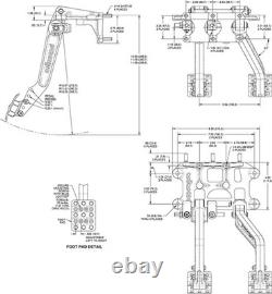 Wilwood 340-16350 Swing Mount Brake Clutch Pedal Box Triple Master Balance Bar