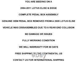 Ensemble de pédales d'embrayage, de frein et d'accélérateur OEM pour Lotus Elise et Exige 2004-2011 avec garantie